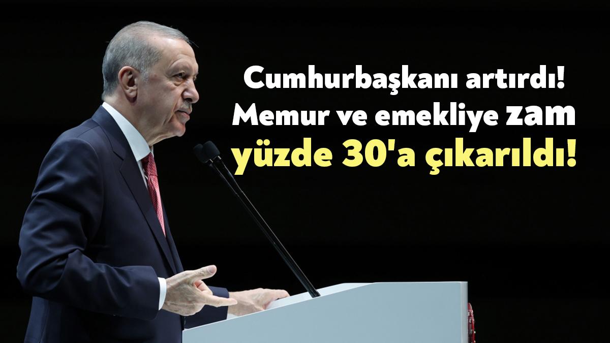 Partisinin grup toplantısında konuşan Cumhurbaşkanı Erdoğan, memur ve emekliye verilen