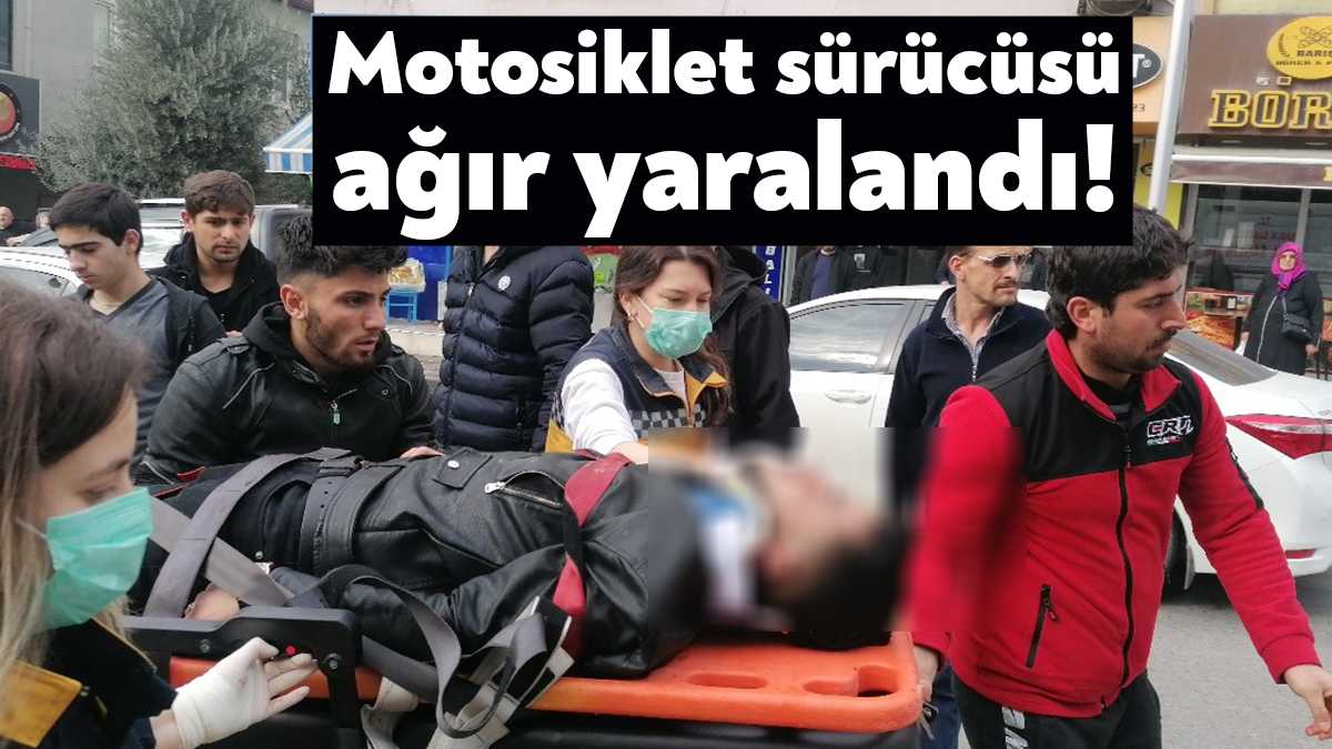 Kocaeli'nin Gebze ilçesinde seyir halindeki motosiklet, yanlayarak yola çıkan otomobile