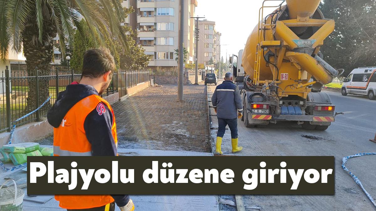 İzmit Belediyesi Fen İşleri Müdürlüğü ekipleri, Cumhuriyet Mahallesi Sahilyolu Sokak’ta
