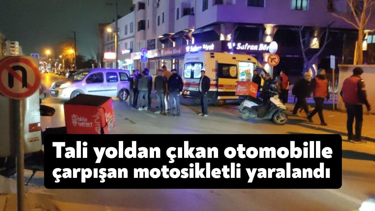 Kocaeli'nin Gebze ilçesinde tali yoldan çıkan otomobile yandan çarpan motosikletin