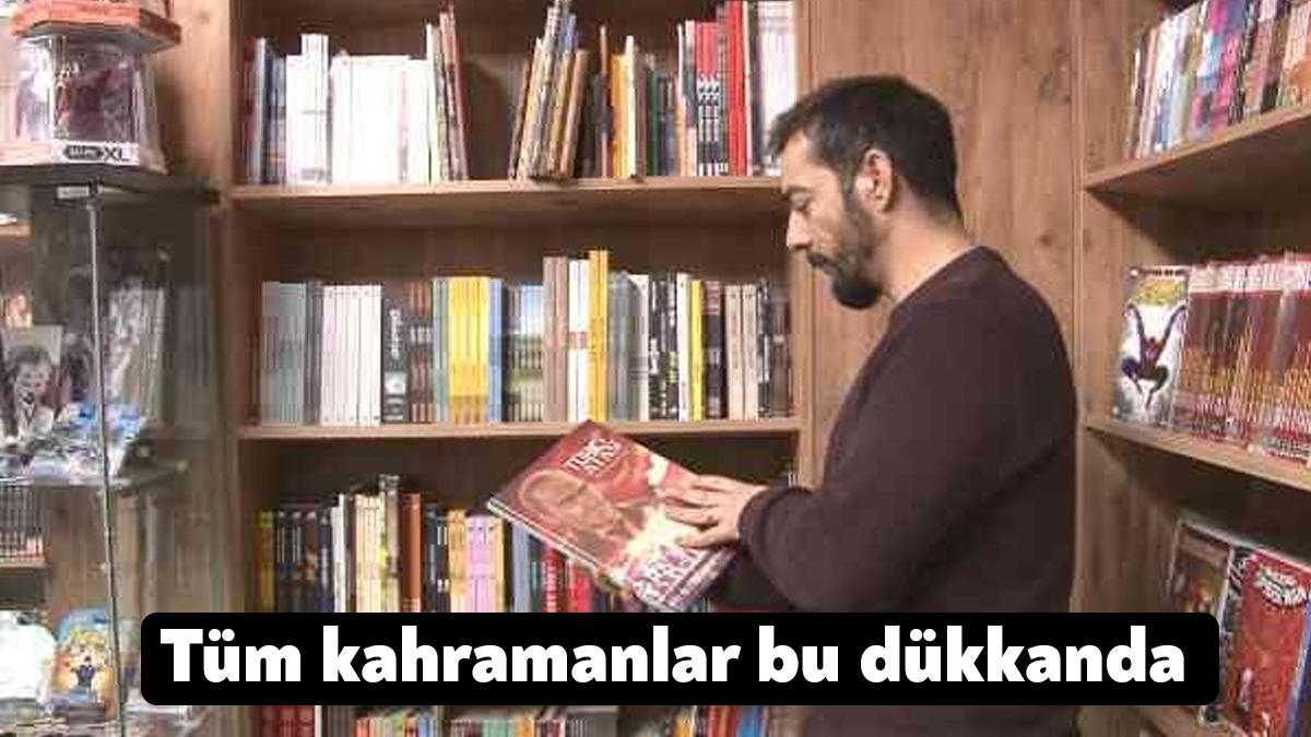 Kocaeli’nin İzmit ilçesinde 30 bin çeşit çizgi romanın bulunduğu dükkan,