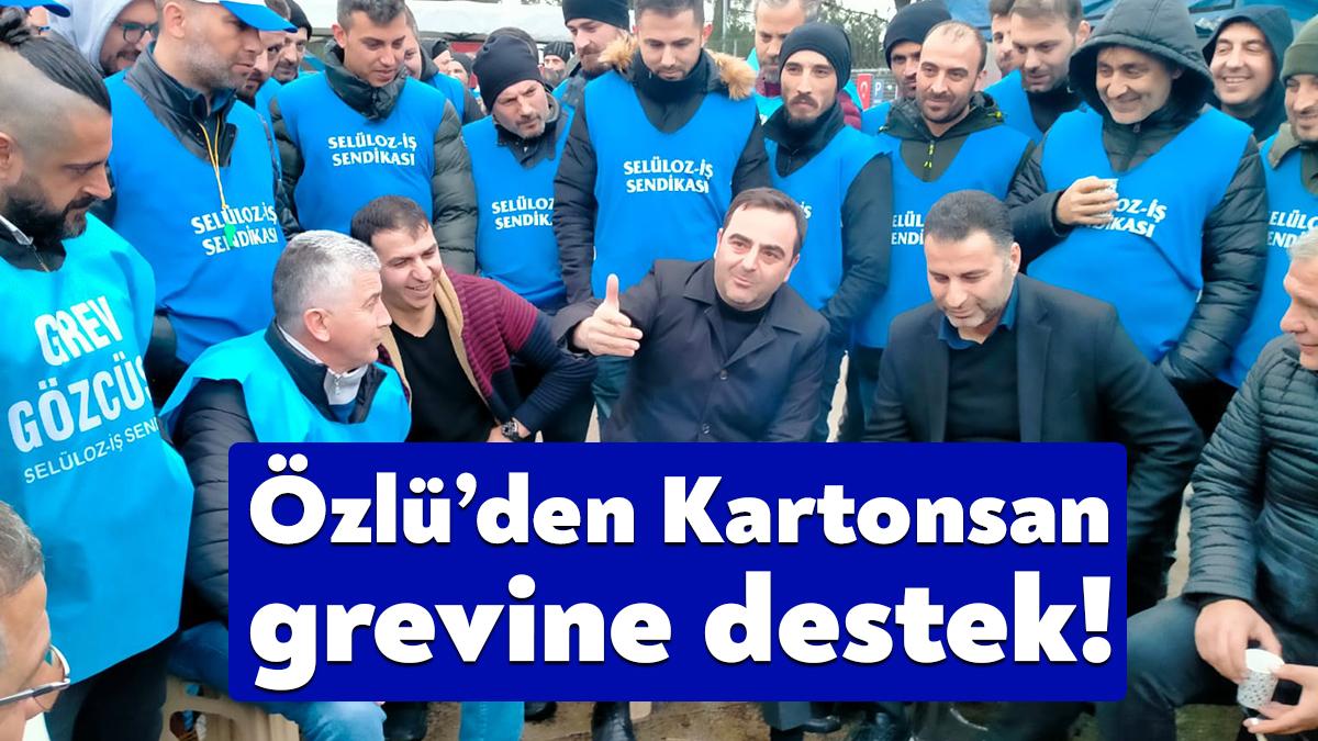 Başiskele Belediye Başkanı Yasin Özlü Kartonsan grevine destek olmak amacıyla