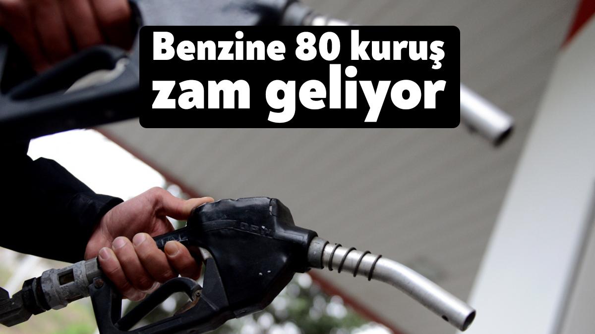 Gece yarısından itibaren geçerli olmak üzere benzine 80 kuruş zam
