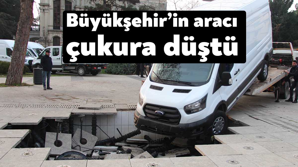 Kocaeli Büyükşehir Belediyesi’ne ait araç eskiden havuz olarak kullanılan alana