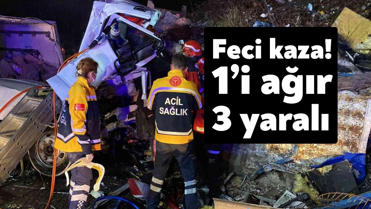 Sakarya-Kocaeli il sınırında meydana gelen trafik kazasında sürücüsünün kontrolünden çıkan