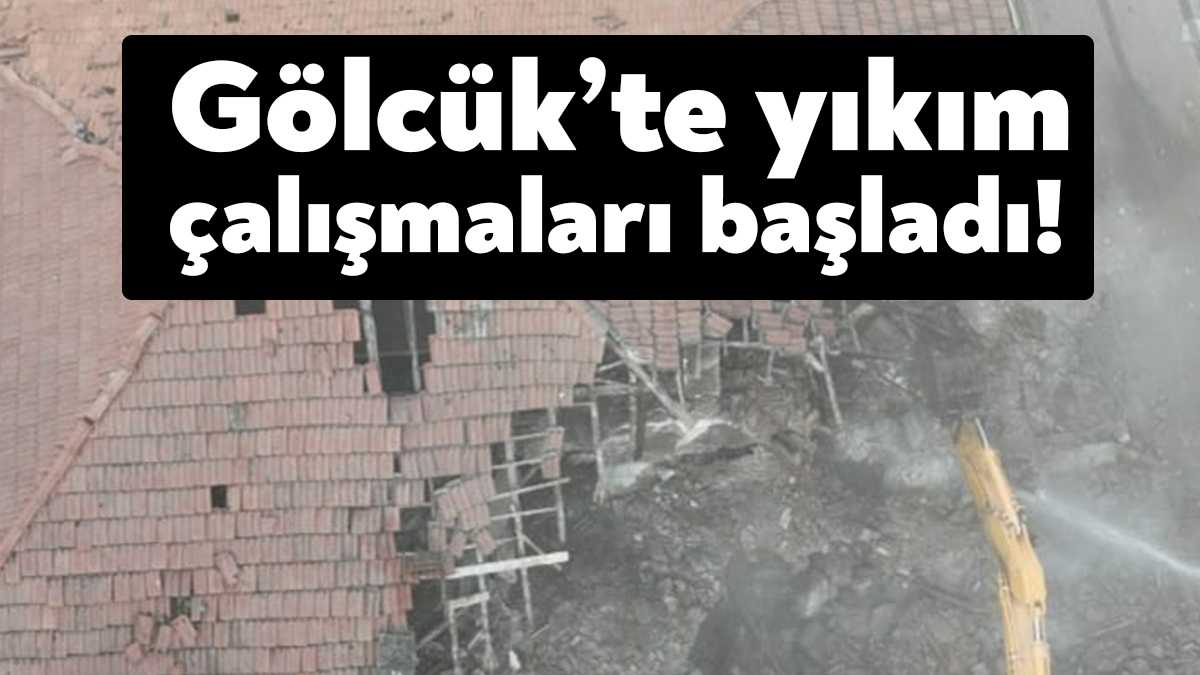 Gölcük Merkez Mahallesi kentsel dönüşüm projesi için bina yıkım çalışmaları