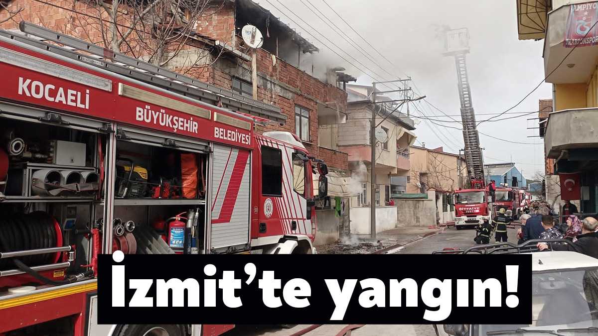 Kocaeli’de 3 katlı binanın 3. katında çıkan yangın itfaiye ekiplerinin