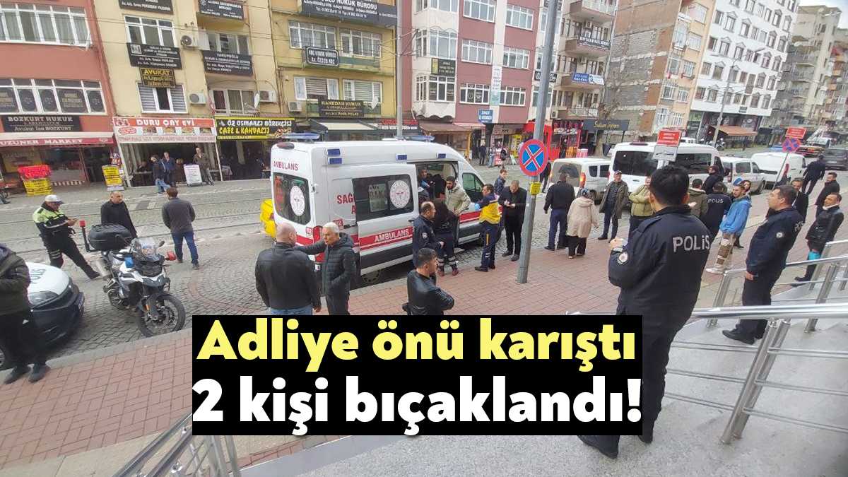 Kocaeli'nin İzmit ilçesinde duruşma öncesi adliyede karşılaşan iki aile