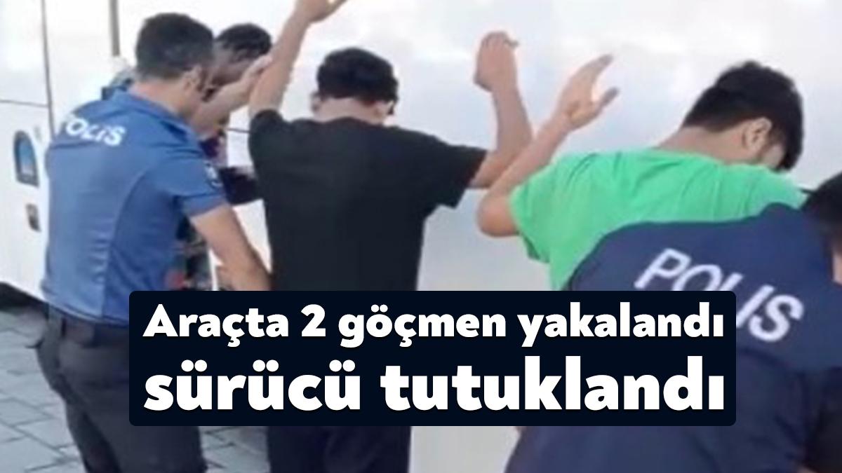Kocaeli'nin Körfez ilçesinde durdurulan araç içinde 2 düzensiz göçmen yakalandı.