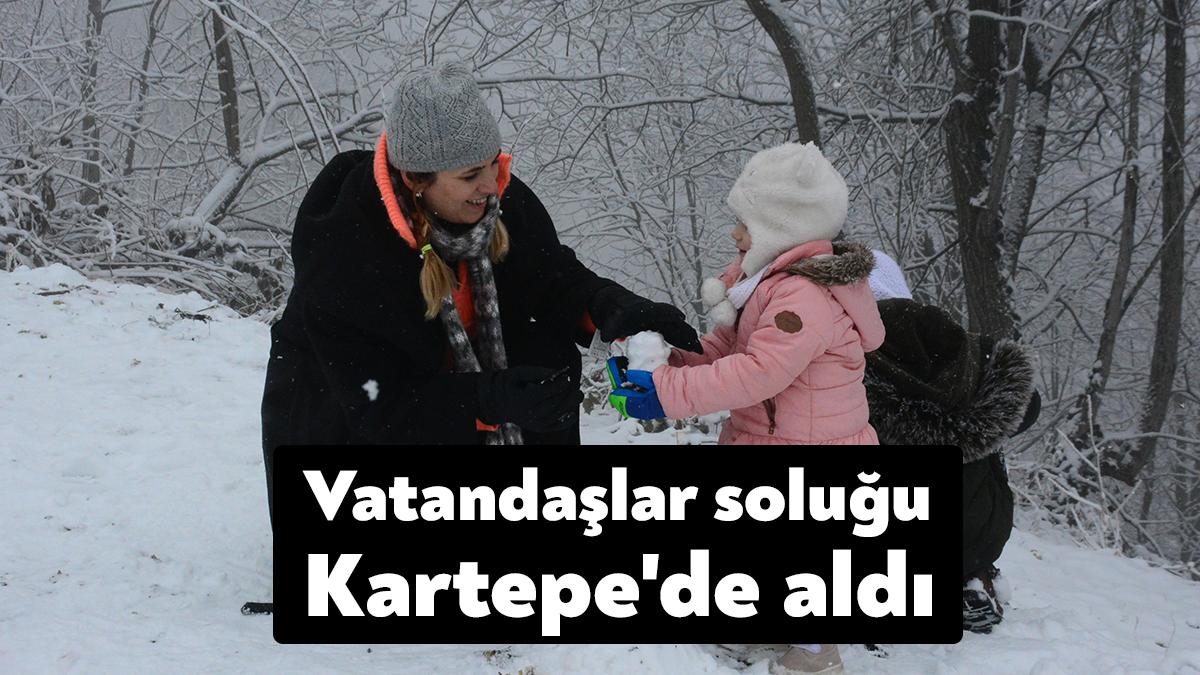 Kocaeli'de uzun süredir beklenen kar yağışının etkili olmasının ardından birçok