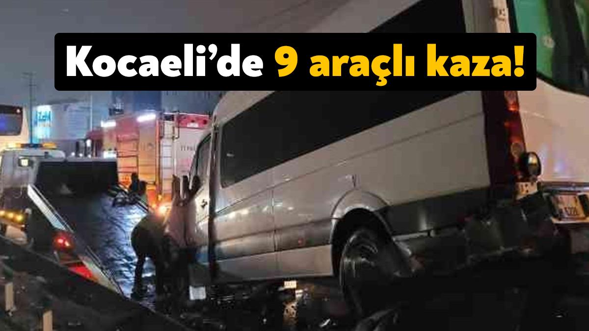 Kocaeli’nin Gebze ilçesinde 9 aracın karıştığı zincirleme kazada ortalık savaş