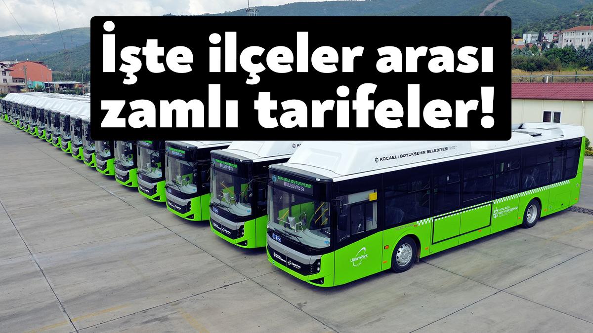 Bugün gerçekleştirilen UKOME toplantısında İzmit ile ilçeler arasındaki zam tarifesi
