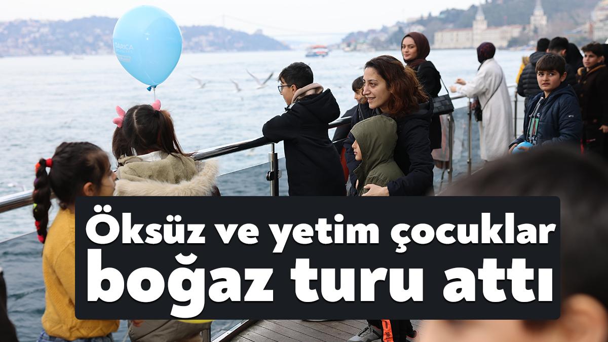 Yetim ve öksüz çocuklar için İstanbul Boğazında tekne turu düzenlendi.