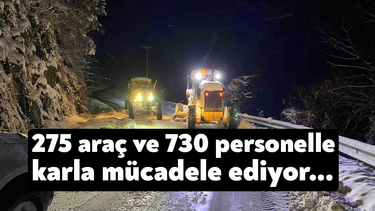 Büyükşehir Karla Mücadele Ekipleri ilimizde etkisini gösteren kar yağışında yollarda