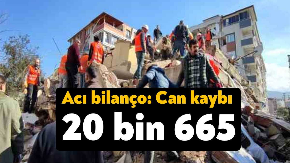 AFAD'dan yapılan açıklamada, "20 bin 665 vatandaşımız hayatını kaybetmiş; 80