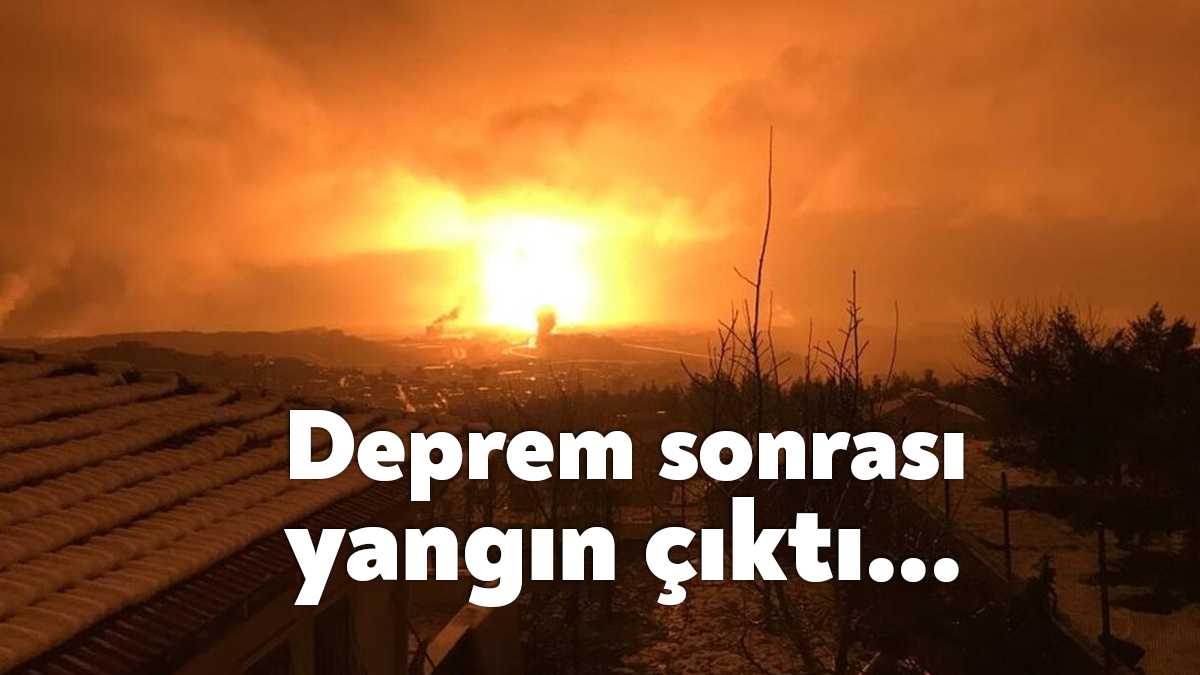 7.4 büyüklüğünde deprem sonrası Kahramanmaraş'ta bir bölgede büyük bir yangın