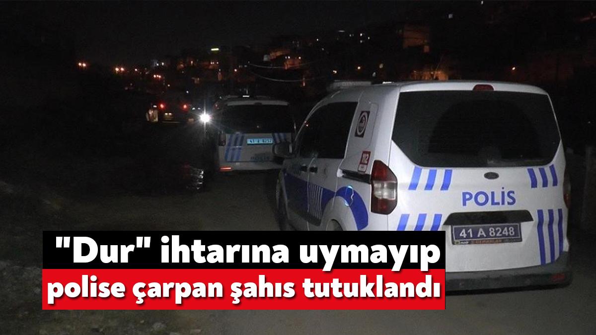 Kocaeli'nin Çayırova ilçesinde yapılan trafik uygulamasında "Dur" ihtarına uymayarak, polis