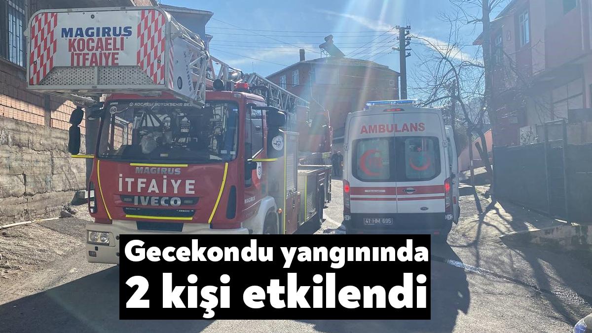 Kocaeli’nin Gebze ilçesinde bir gecekonduda çıkan yangında 2 kişi dumandan