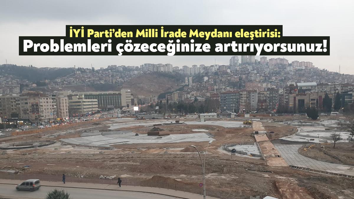Kocaeli Büyükşehir Belediyesinin Milli İrade Meydanı yenileme çalışmaları devam ederken
