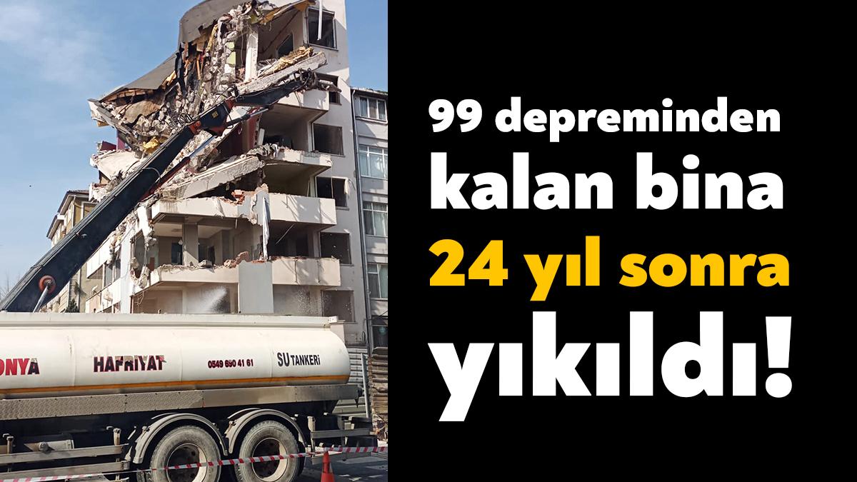 İzmit’te 1999 depreminde hasar alan Apeyas Kınay İş Merkezi için