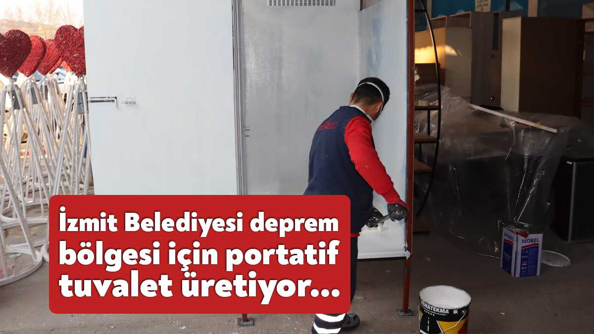 İzmit Belediyesi Fen İşleri Müdürlüğü ekipleri tarafından deprem bölgesinde kullanılmak