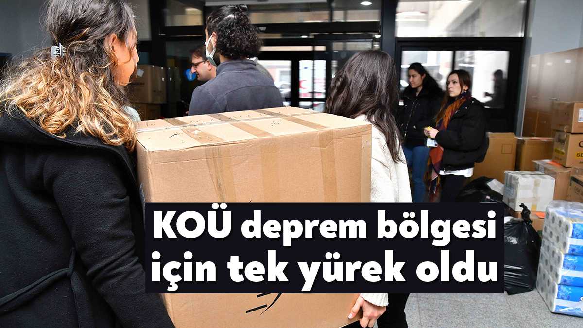 Kocaeli Üniversitesi Hastanesi’nde deprem bölgesine ulaştırılmak üzere kışlık giysi, battaniye,