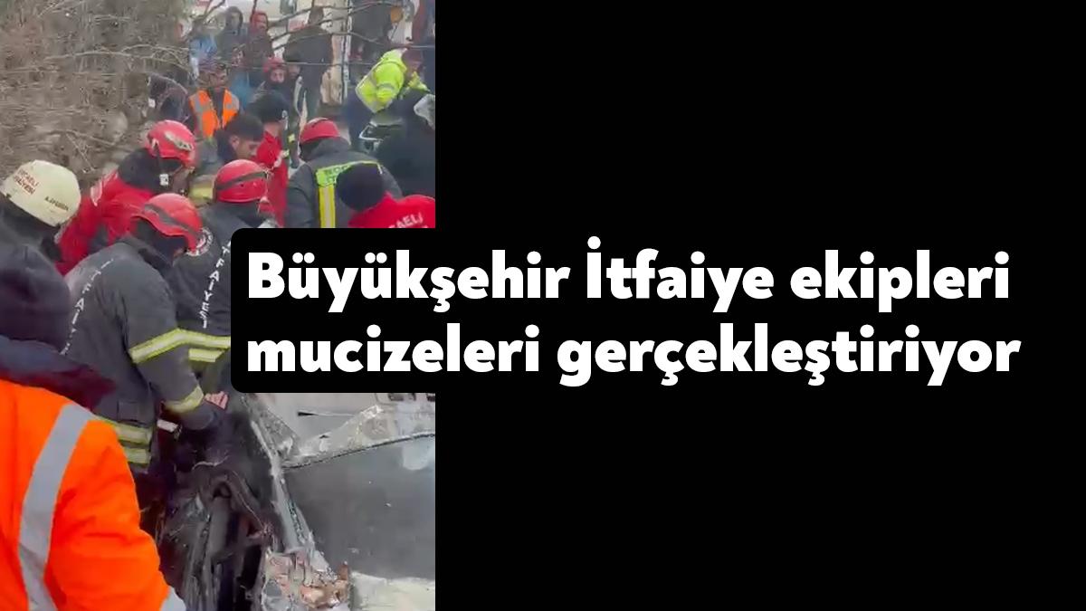 Deprem bölgesinde canla başla kurtarma çalışlarına devam eden Kocaeli Büyükşehir