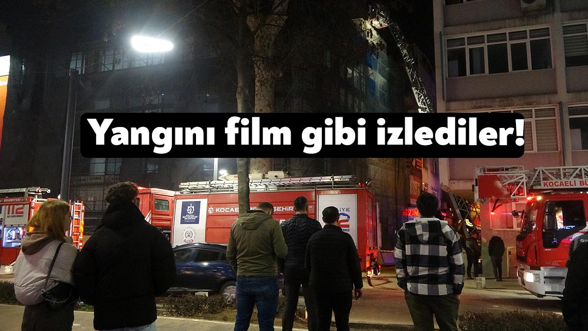 Kocaeli’nin İzmit ilçesinde tadilat yapılan binanın 3. katında çıkan yangın,