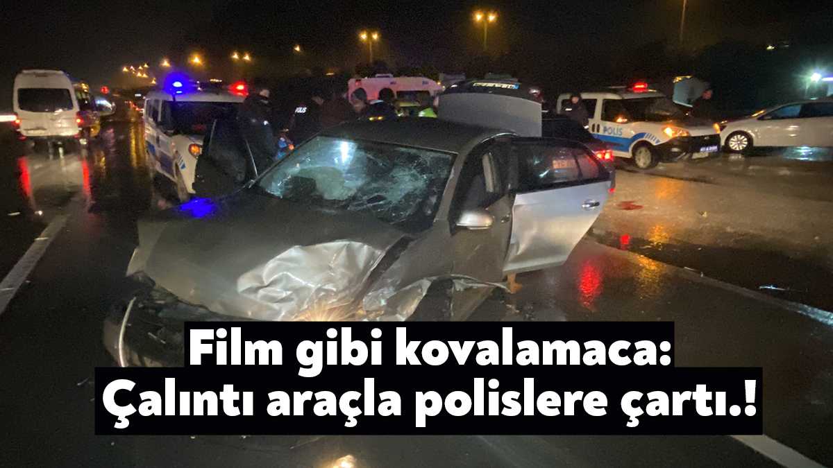 Kocaeli’de ‘dur’ ihtarına uymayarak polisten kaçan araç başka bir araca