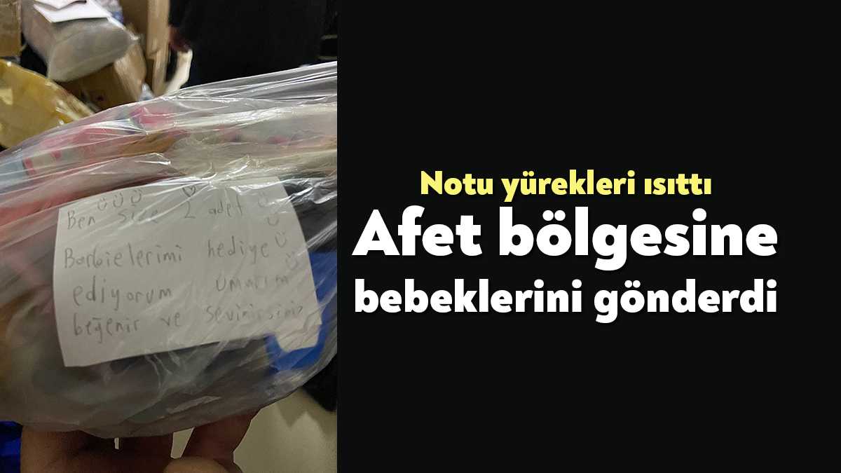 Darıca'da afet bölgesine gönderilmek üzere toplanan yardımların içerisinden küçük bir