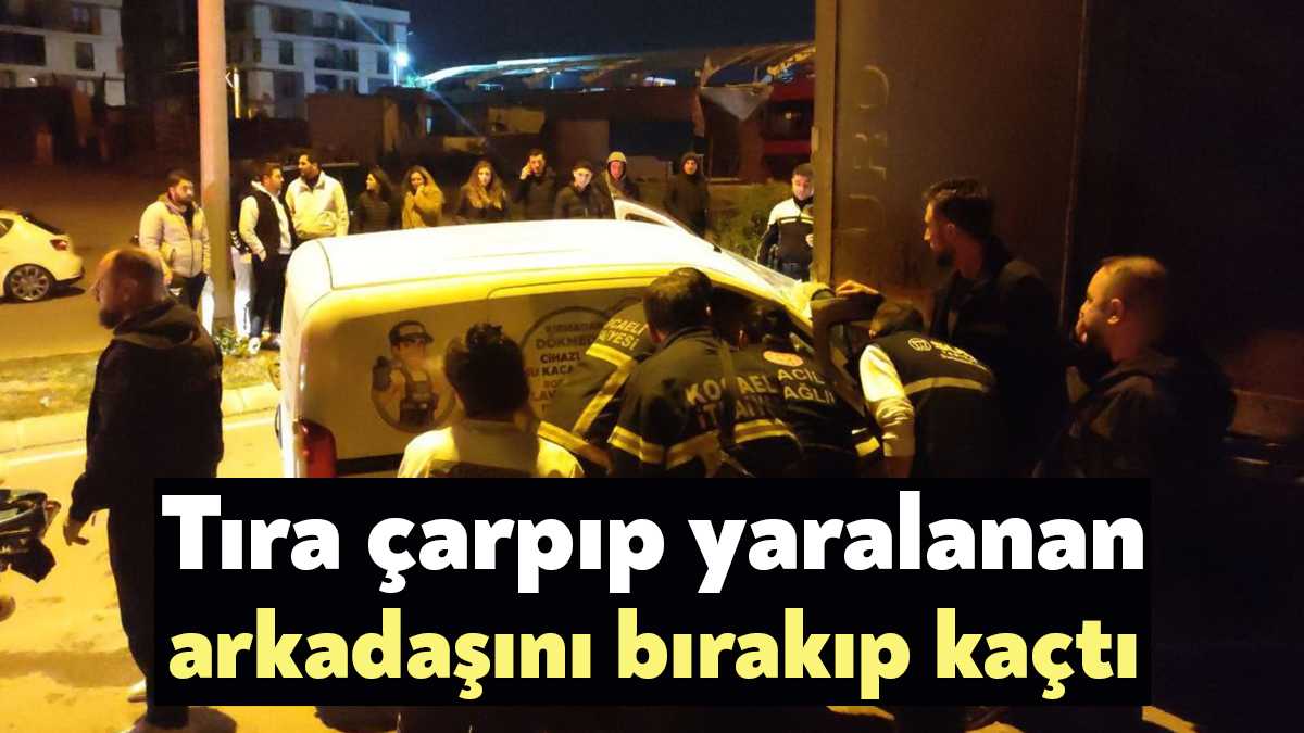 Kocaeli’nin Darıca ilçesinde bir hafif ticari araç, park halindeki tıra