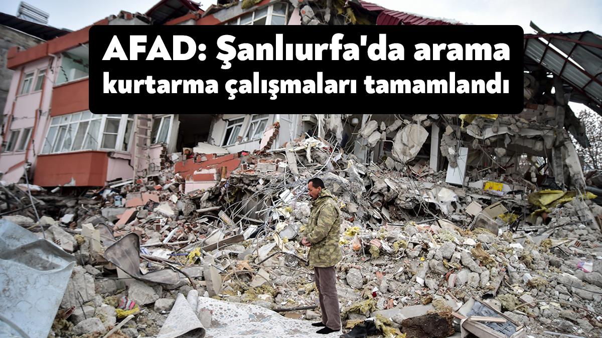 AFAD, depremin etkilendiği iller arasında yer alan Şanlıurfa'da arama kurtarma