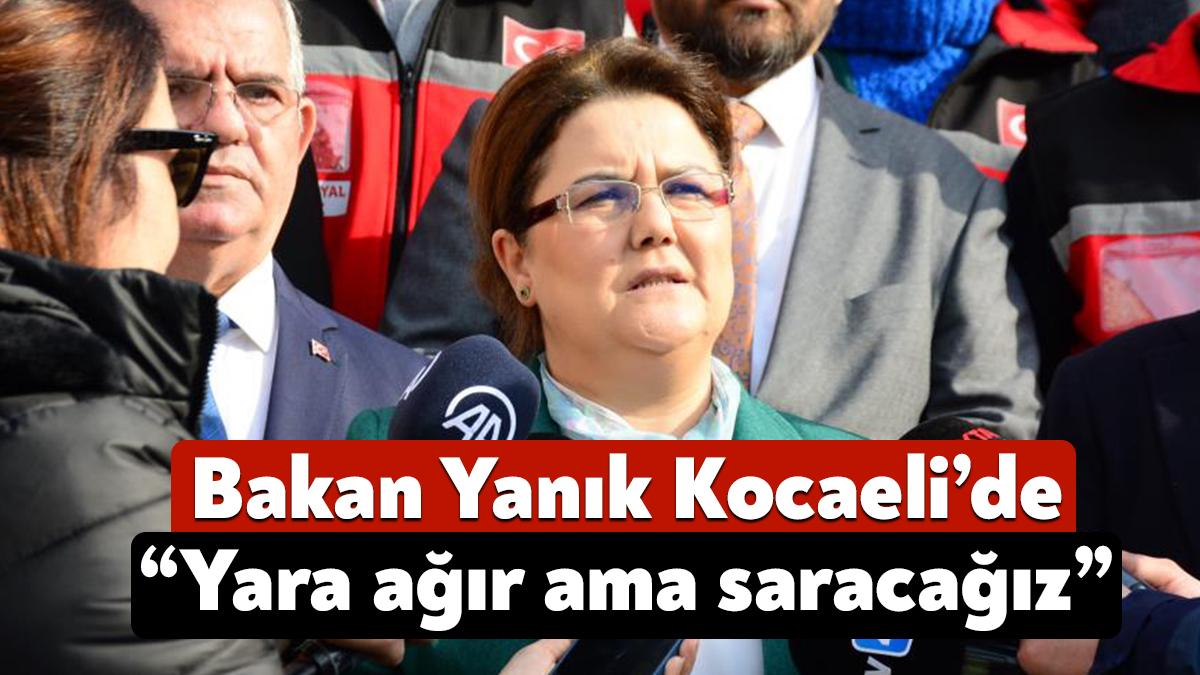 Kocaeli'de yurtta kalan depremzedeleri ziyaret eden Aile ve Sosyal Hizmetler