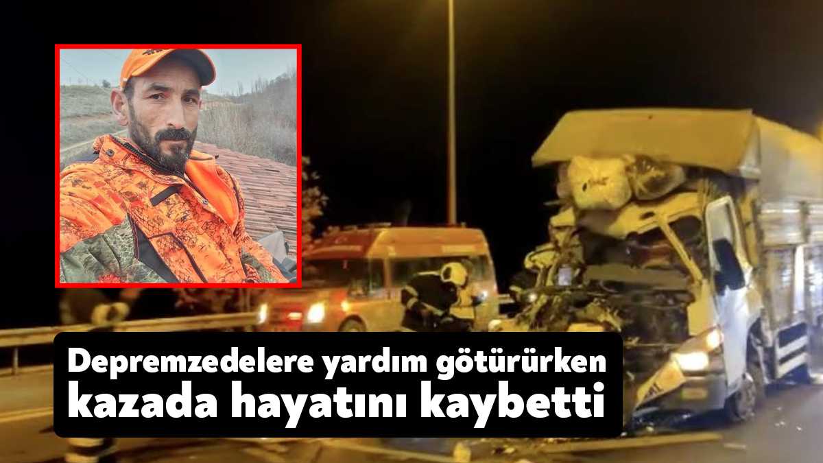 Deprem bölgesine yardım malzemesi taşıyan kamyonetin, Niğde-Mersin-Adana Otoyolu'nda tıra arkadan