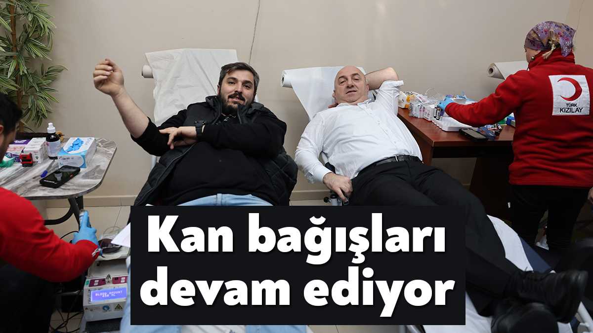 Kahramanmaraş merkezli depremlerin ardından Darıca'da vatandaşlar kan bağışında bulunmak için