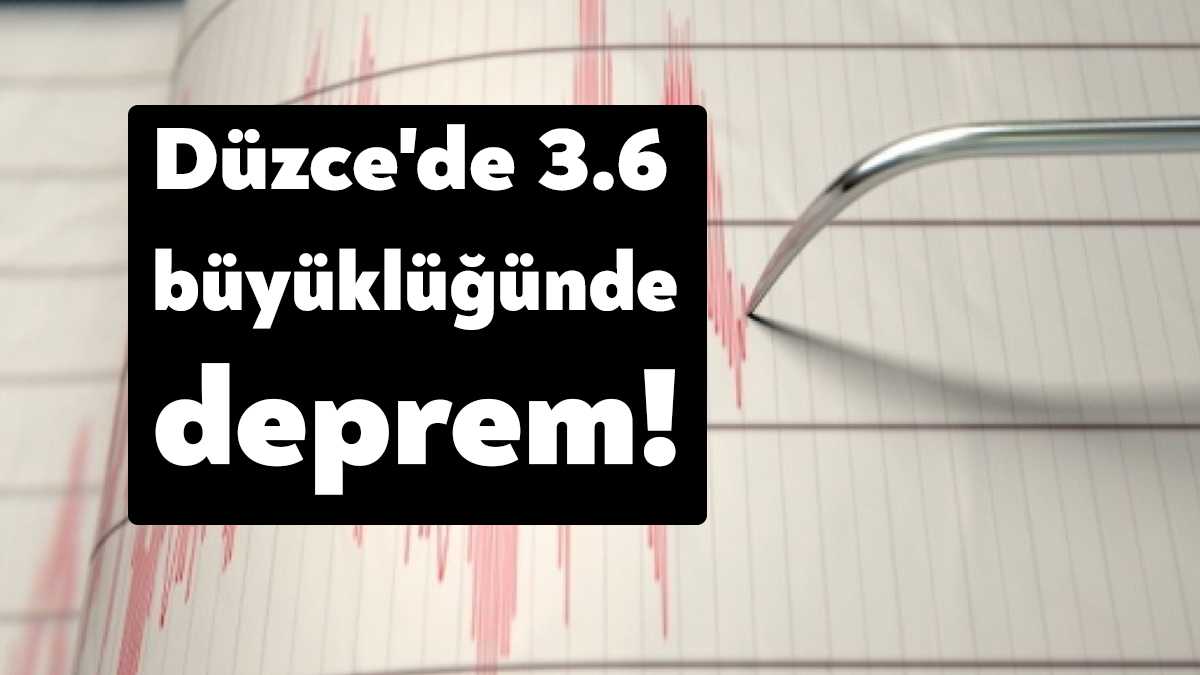 Düzce'nin Elmacık ilçesinde saat 11.01'de deprem meydana geldi. 3.6 büyüklüğündeki