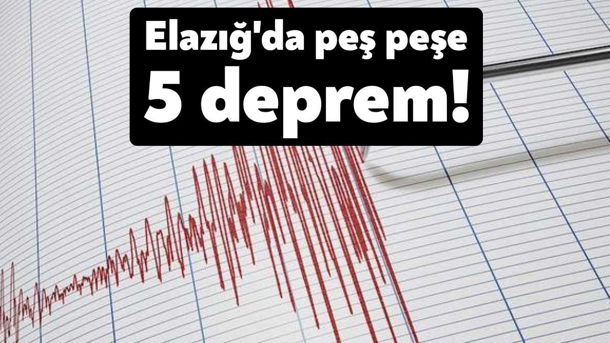 Elazığ'ın Palu ilçesinde peş peşe 5 artçı deprem meydana geldi.