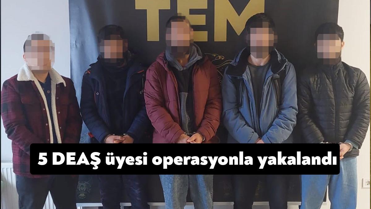 Kocaeli'de terör örgütü DEAŞ içerisinde faaliyet yürüttüğü tespit edilen 5