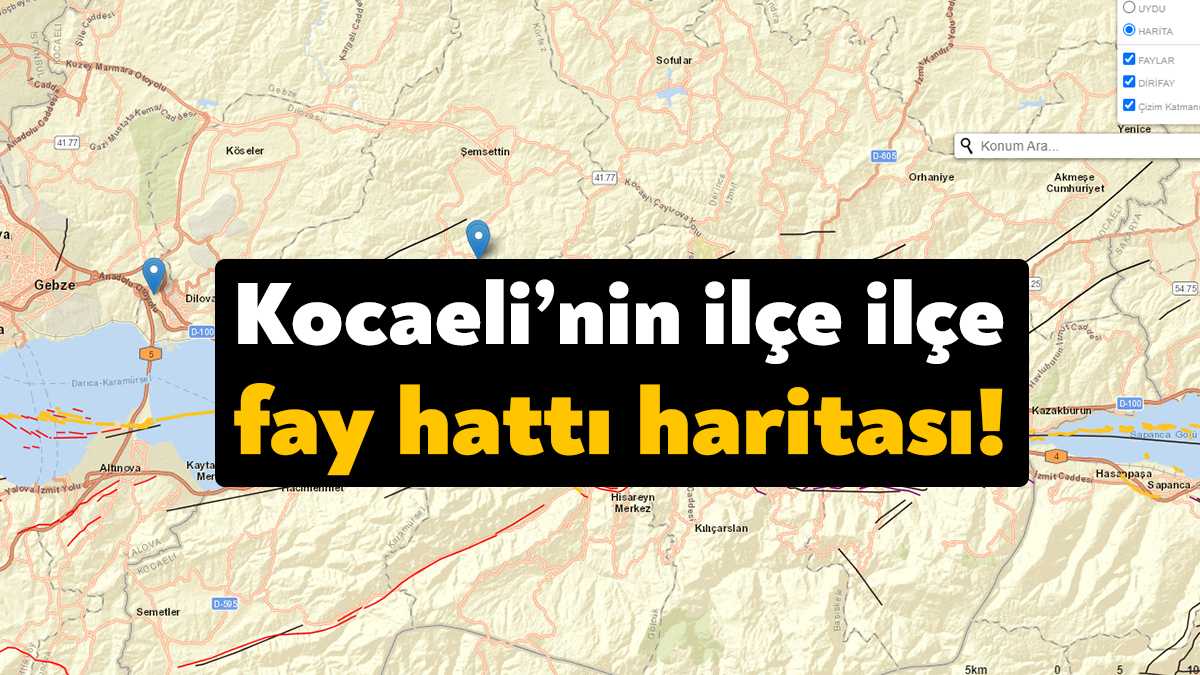 Maden Tetkik ve Arama Genel Müdürlüğü tarafından Kocaeli’nin ilçe ilçe