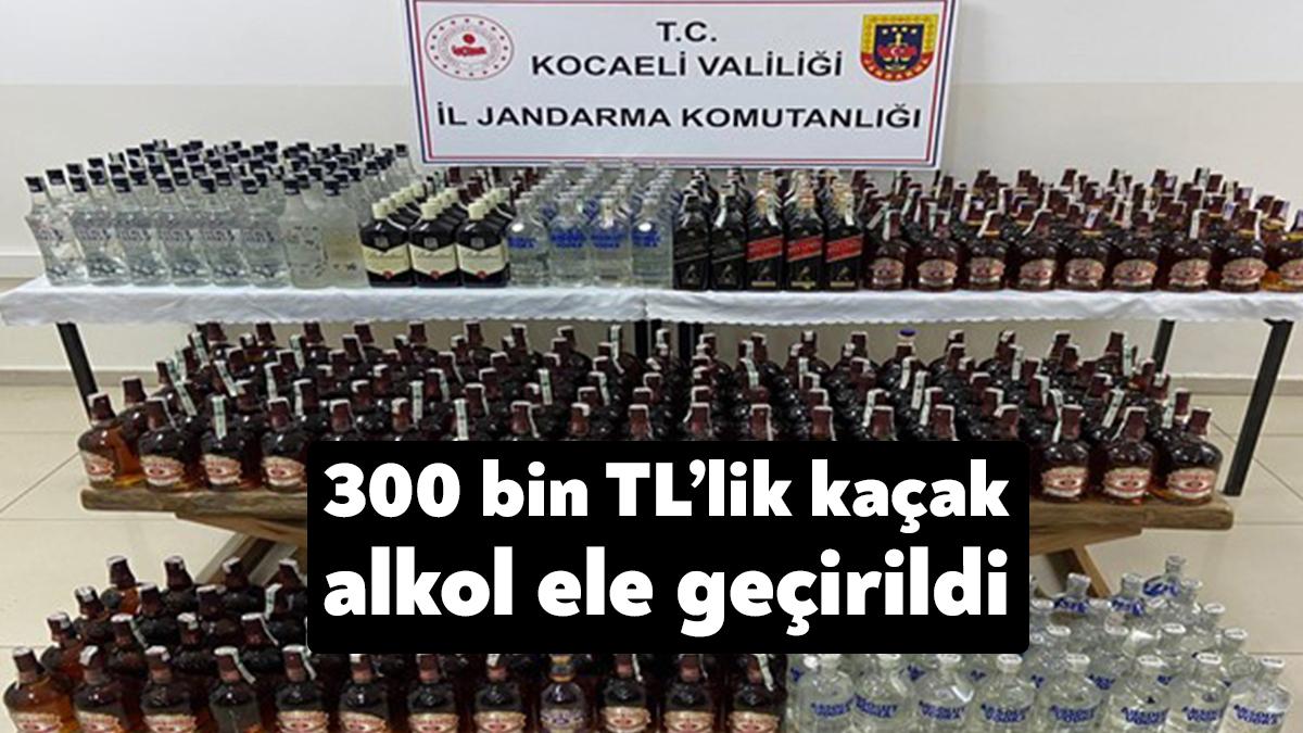 Kocaeli İl Jandarma Komutanlığı yaptığı operasyonda 425 şişe gümrük kaçağı