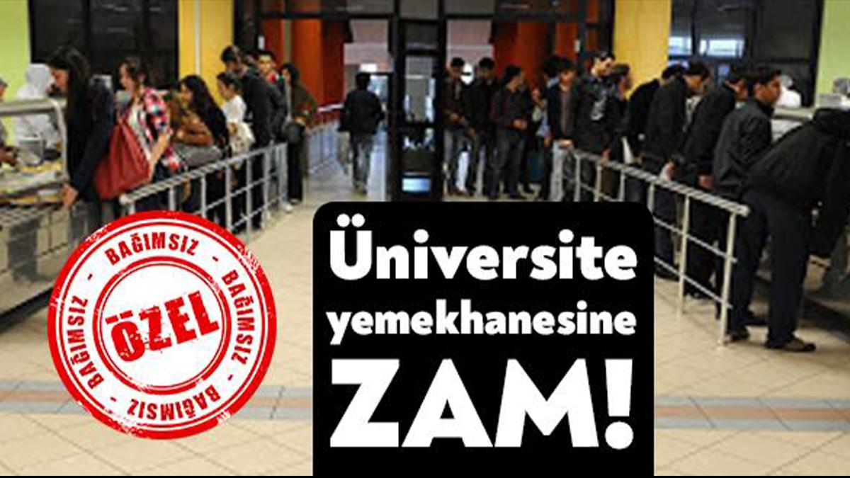 Kocaeli Üniversitesi’nde yemek ücretlerine zam geldi. 13 TL olan yemek