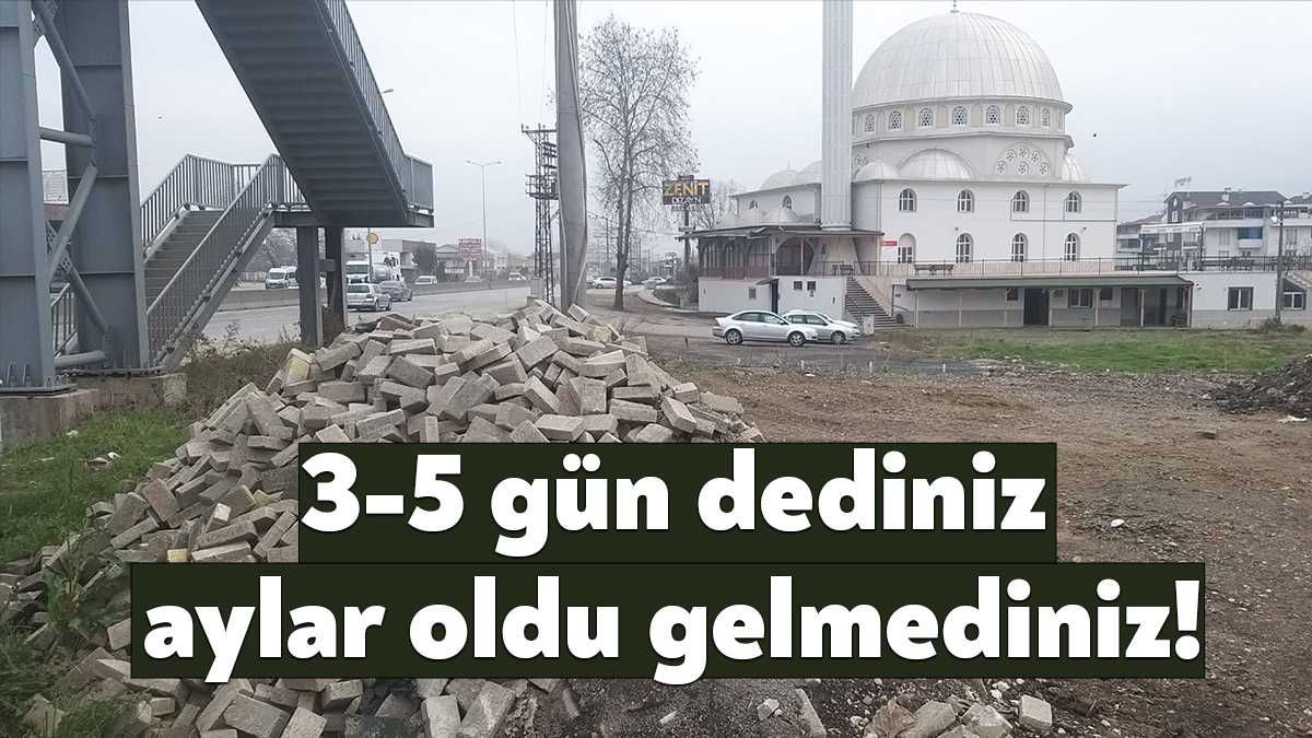 Gölcük Karaköprü Mahallesi Söğütlüpınar Camii’nin karşısına bırakılan moloz ve parke