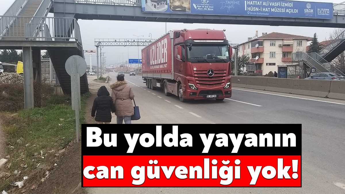 Kocaeli Gölcük Söğütlüpınar Camii karşısında D-130 karayolunun üzerindeki üst geçidi