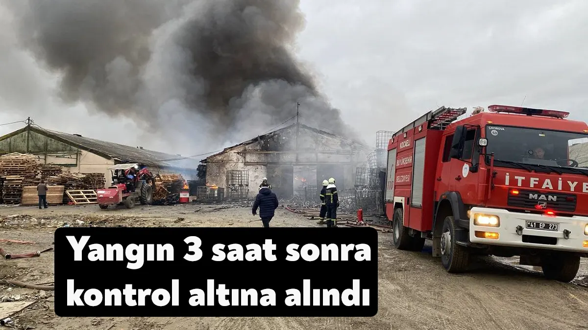 Kocaeli’nin Gebze ilçesinde temizlik malzemesi deposunda çıkan yangın kontrol altına