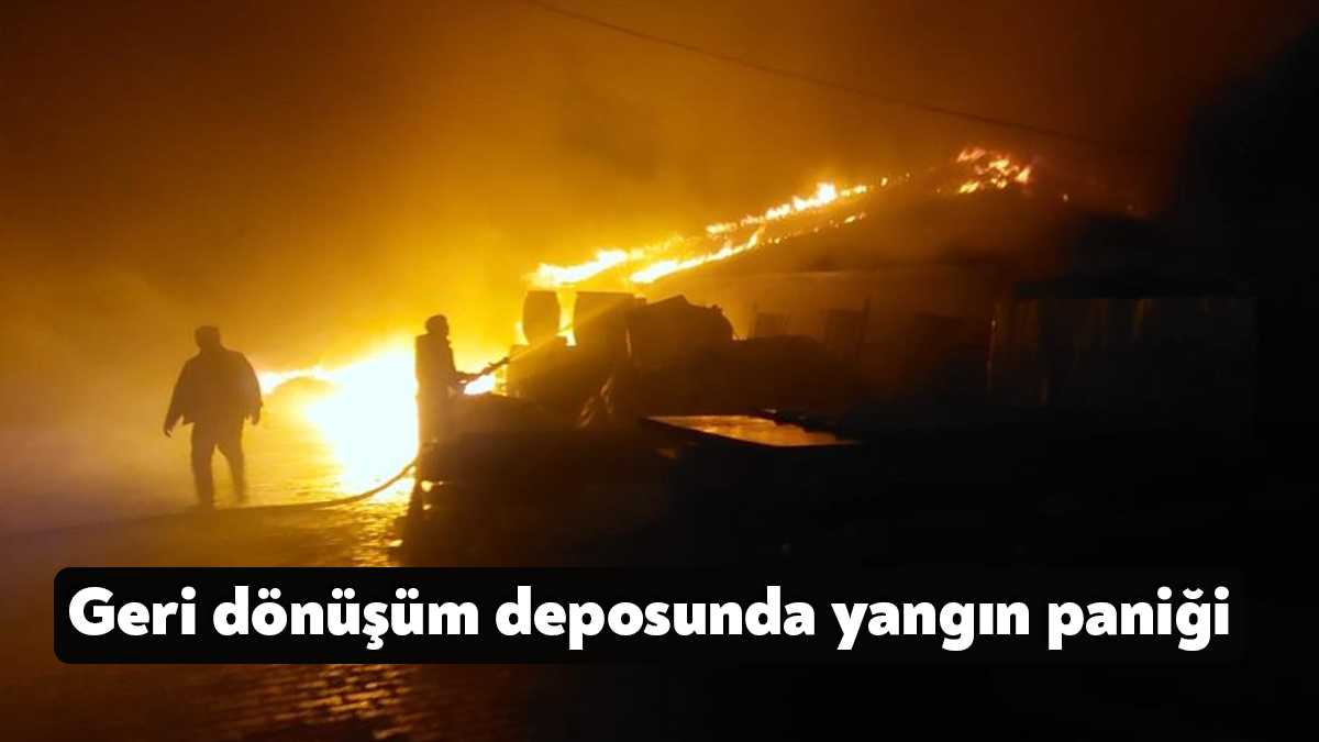 Kocaeli’nin Gebze ilçesinde bir geri dönüşüm deposunda çıkan yangın, bitişiğindeki