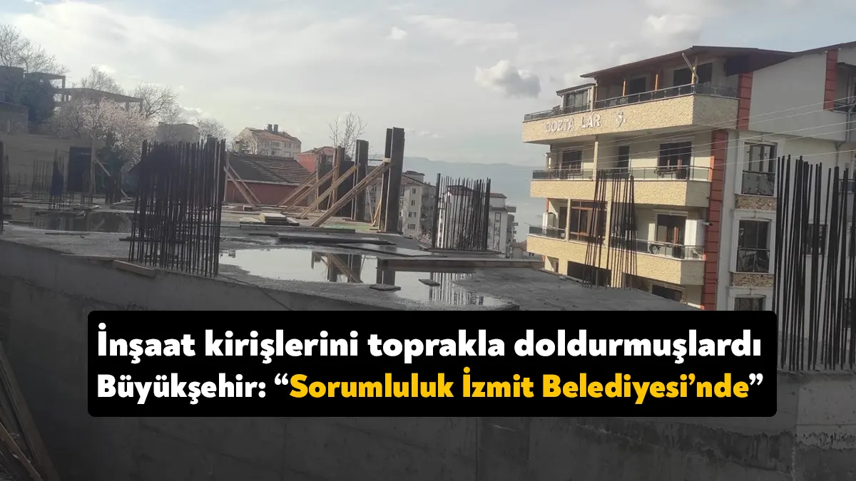 İzmit’te bir inşaat firmasının inşaat kirişlerini betonla doldurması gerekirken toprakla