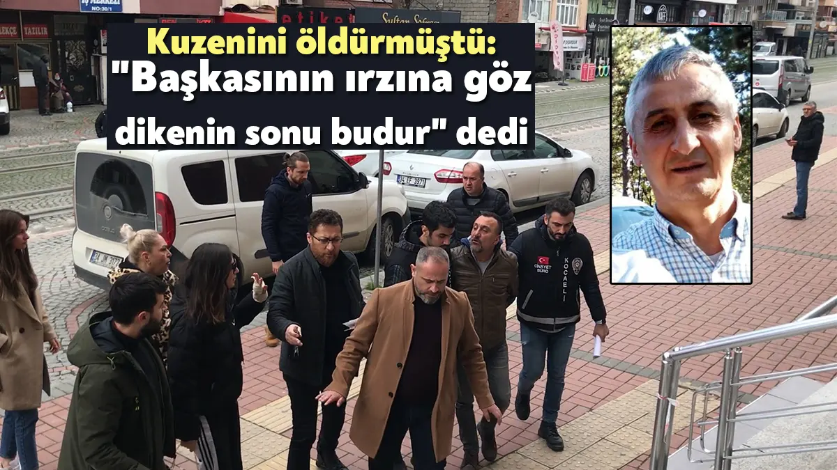 Kocaeli'nin İzmit ilçesinde kuzenini öldüren şüpheli adliyeye sevk edildiği sırada,