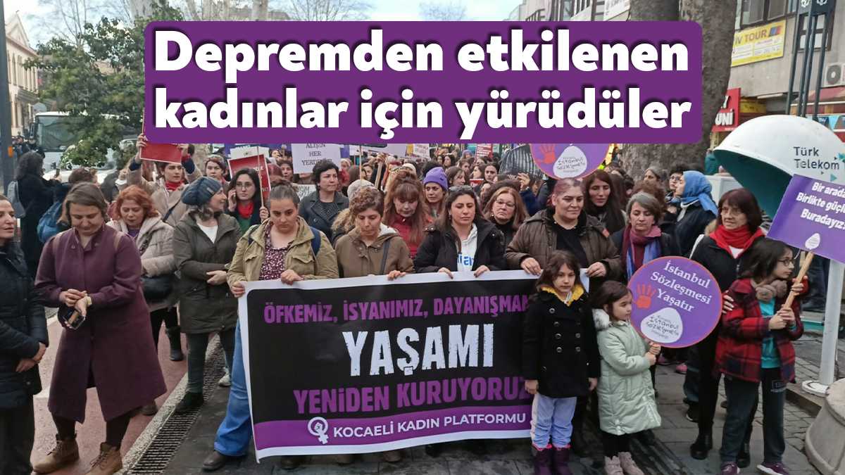 8 Mart Dünya Emekçi Kadınlar Günü nedeniyle İzmit’te yürüyüş gerçekleştirildi.