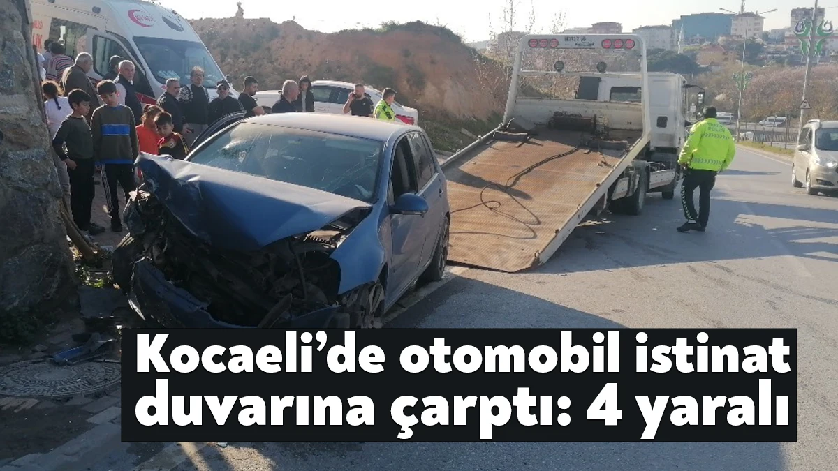 Kocaeli’nin Çayırova ilçesinde sürücünün hakimiyeti kaybetmesiyle otomobil istinat duvarına çarptı.