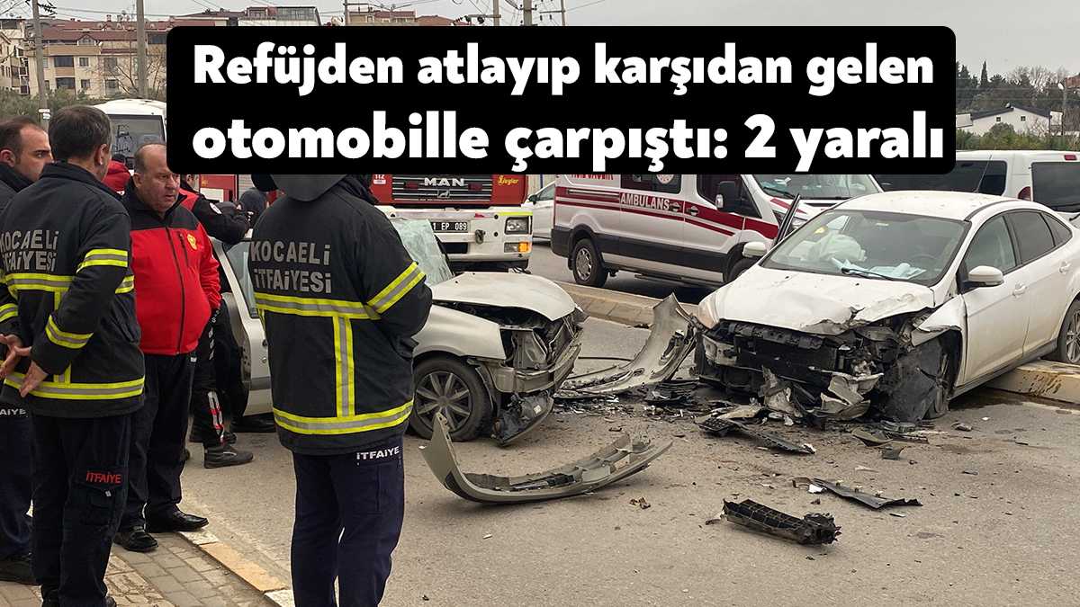 Kocaeli’nin Darıca ilçesinde bir otomobil, refüjden atlayarak karşı yoldan gelen